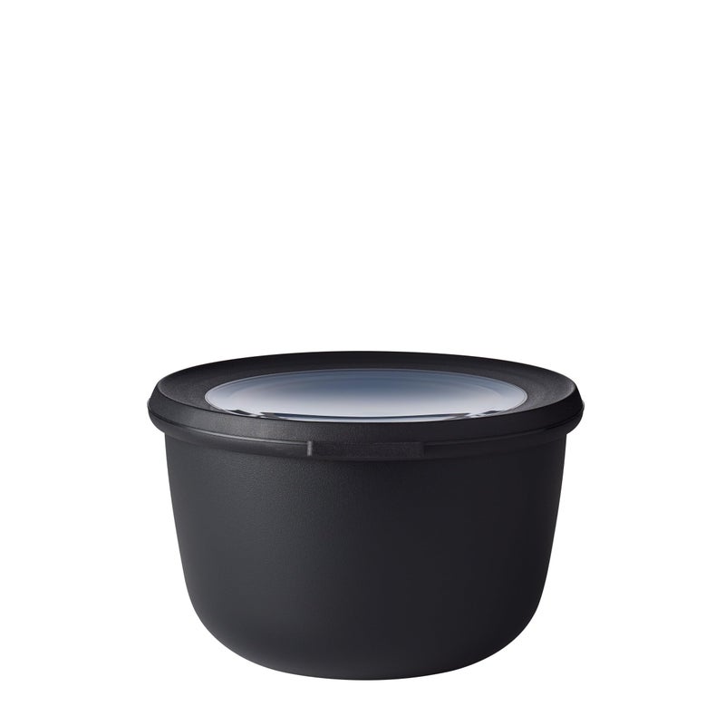 Mepal Rosti Mepal Cirqula Multi Food Storage and Serving Bowl with Lid, Tall 1 Quart, Black - Image 1